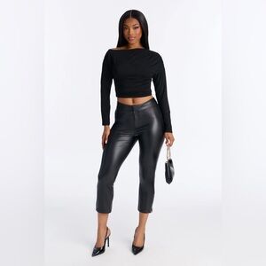 Heartseeker Faux Leather Low Rise Skinny Pant - Black